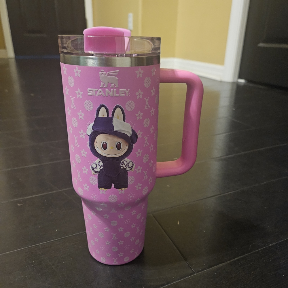 Stanley Pink Tumbler with Labubu